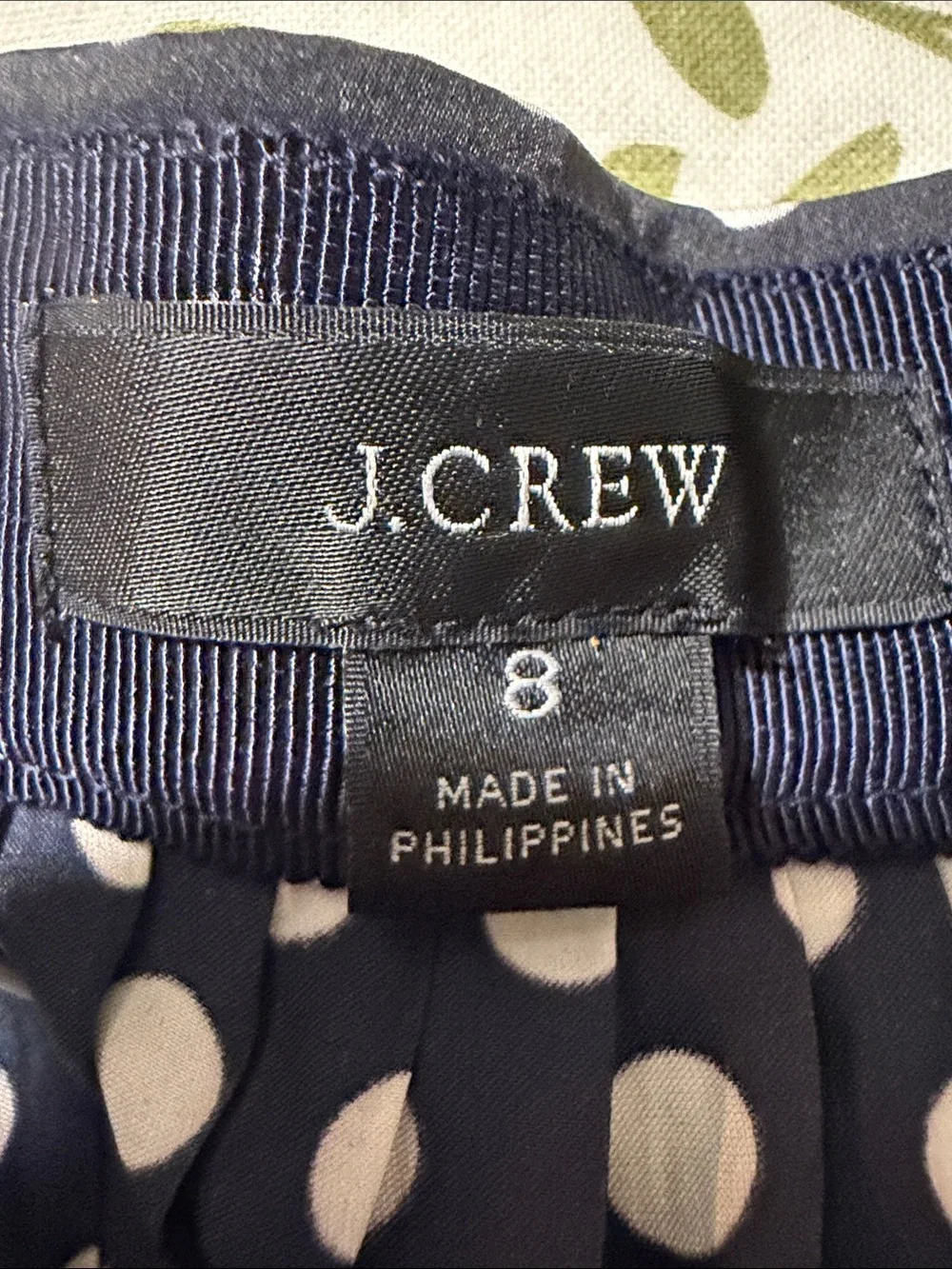 J. Crew Black Skirt with White Polka Dots